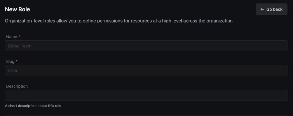 Infisical Creating Role screen
