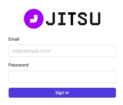 Jitsu login screen