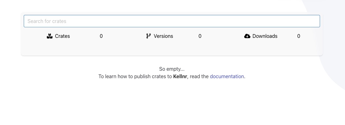 Kellnr Search screen