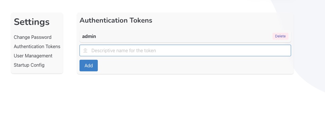 Kellnr Authentication Token screen
