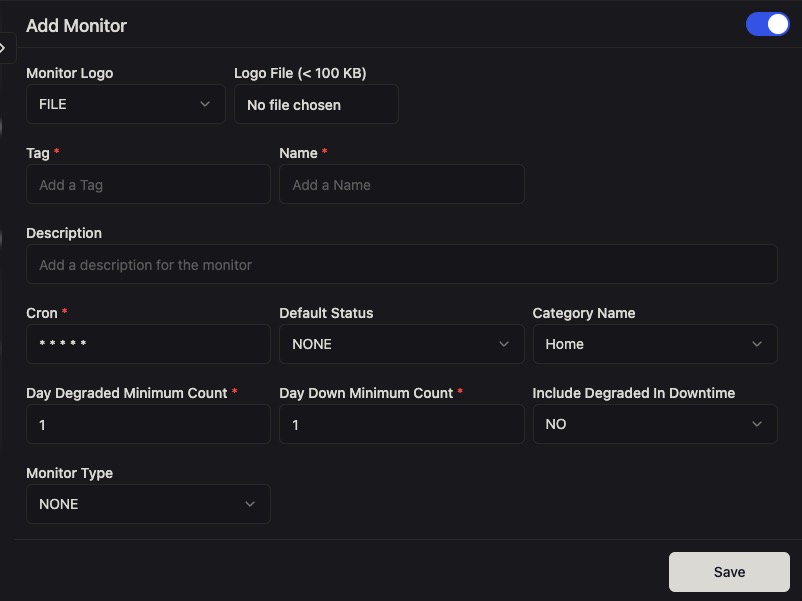 Kener Monitor screen