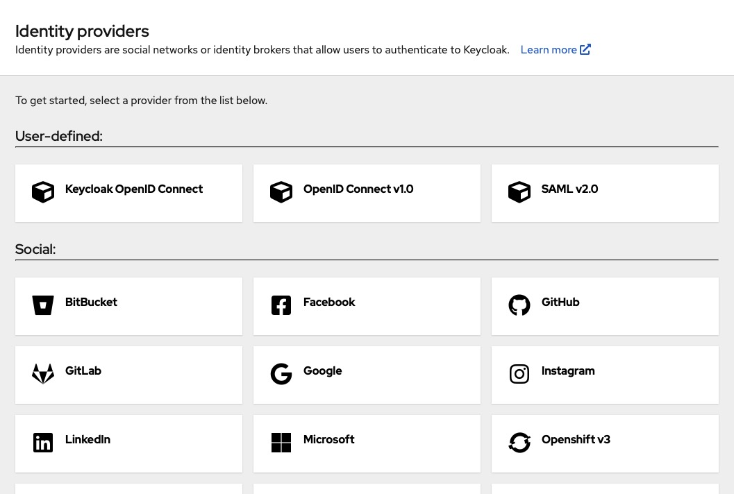 Keycloak identity providers