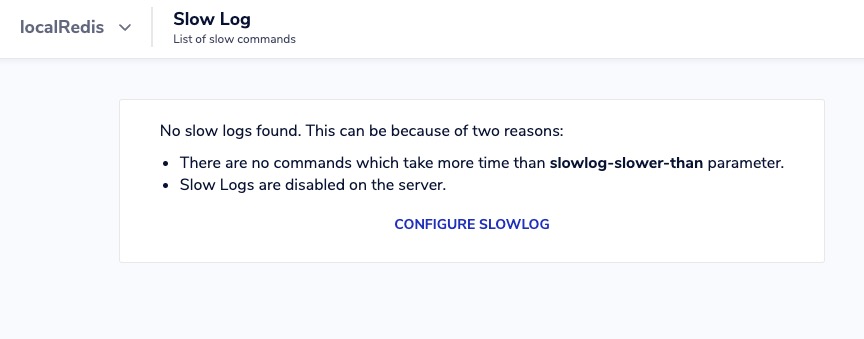 KeyDB Slow Log screen