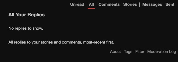 Lobsters replies screen