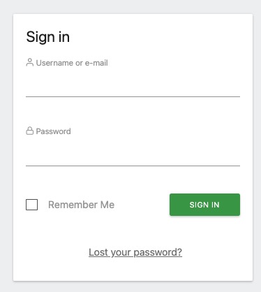 Matomo Sign In screen