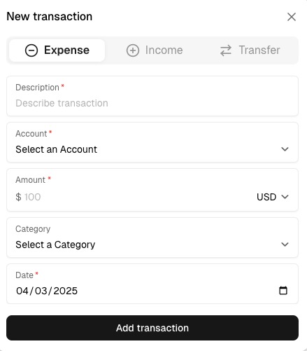 Maybe Transaction screen