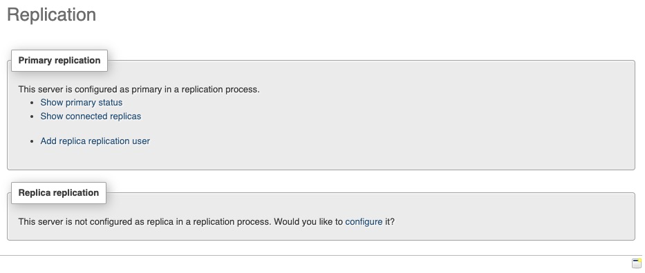 MySQL replication screen