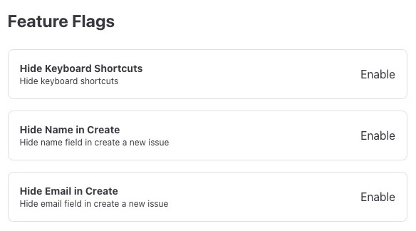 Peppermint Feature Flag screen