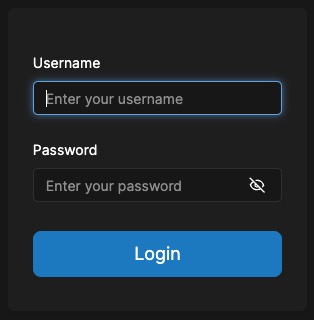 Portainer login screen