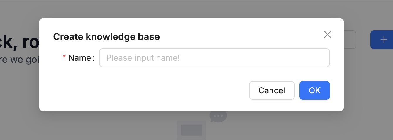 RAGFlow Knowledge base screen