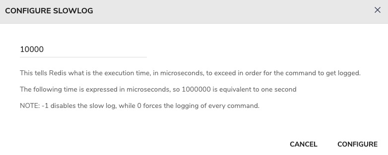 Redis slowlog screen