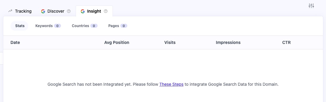 SerpBear insights screen