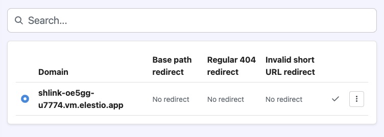 Shlink domain screen