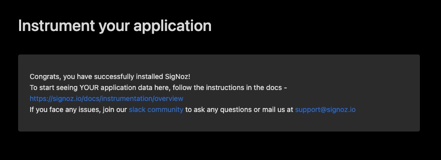 Signoz instrument your application screen