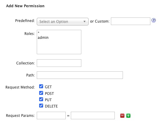 Solr adding permissions screen