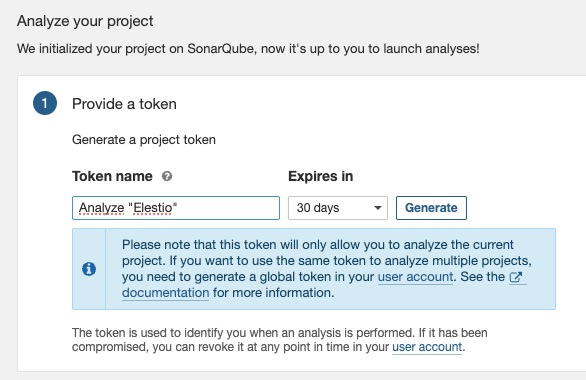 SonarQube analyze screen