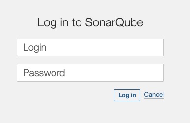SonarQube login screen