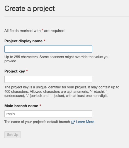 SonarQube project screen