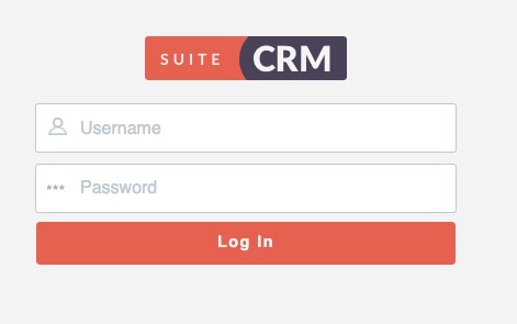 SuiteCRM login screen