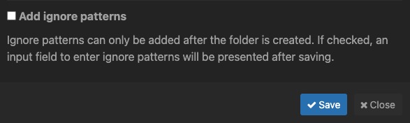 Syncthing ignore patterns screen