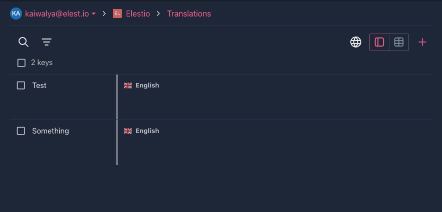 Tolgee adding translation screen