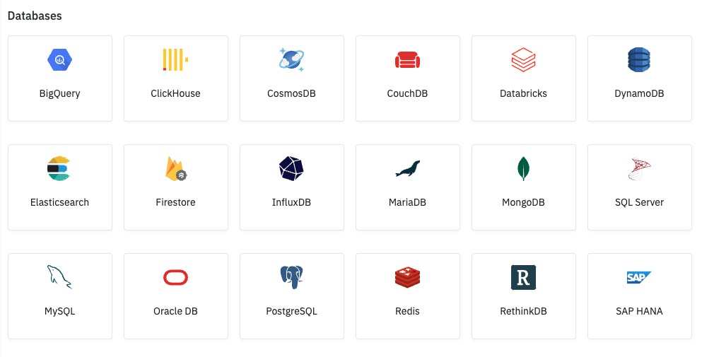 ToolJet databases screen