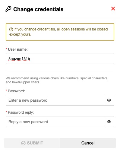 TotalJsFlow credentials screen