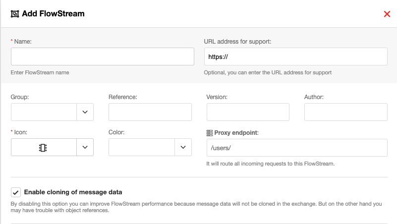 TotalJsFlow creating flowstream screen