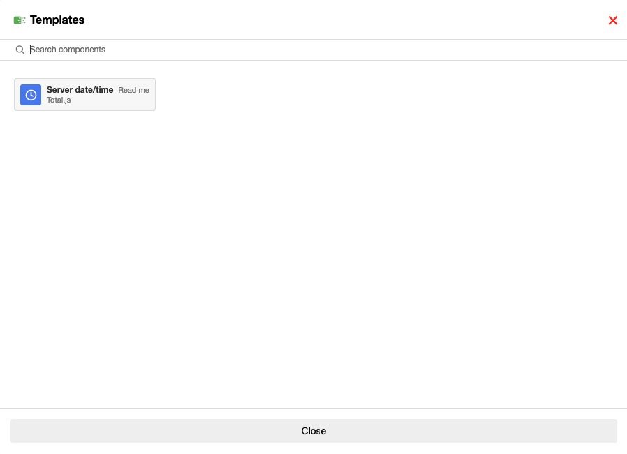 TotalJsFlow selecting template screen