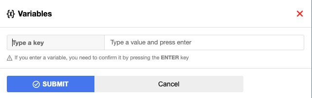 TotalJsFlow variables screen