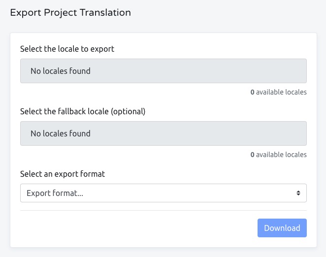 Traduora export translation screen