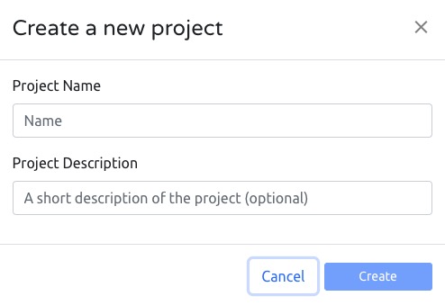 Traduora Creating project screen