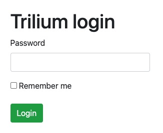 Trilium login screen