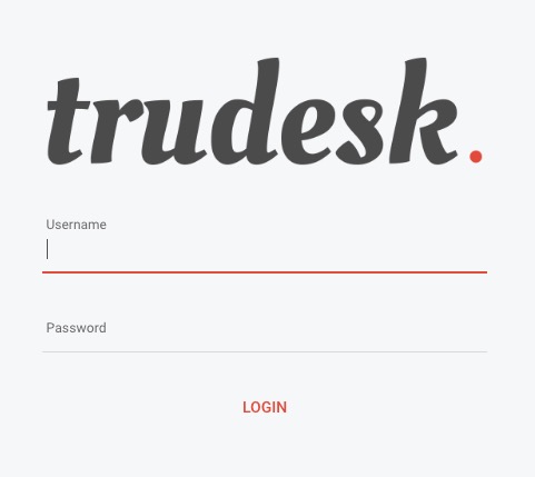 Trudesk login screen