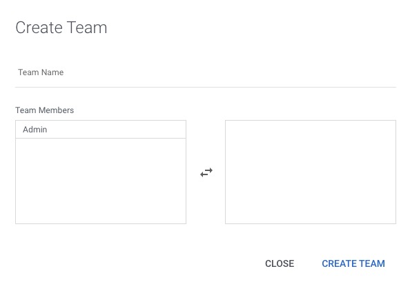Trudesk Creating team screen