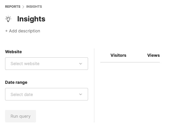 Umami insights screen