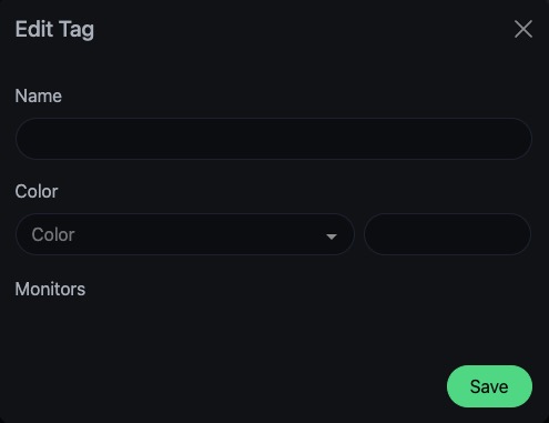 Uptime Kuma tag screen