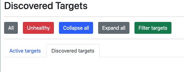 VictoriaMetrics discovered screen