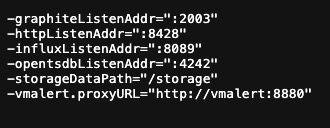 VictoriaMetrics flag screen