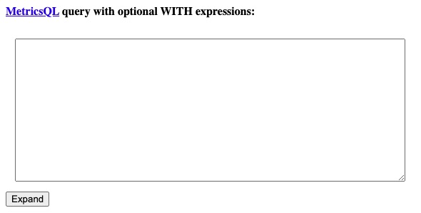VictoriaMetrics metricSQL screen