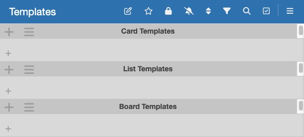 Wekan templates screen
