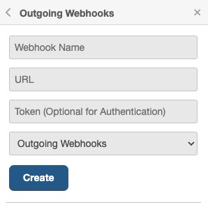 Wekan webhooks screen