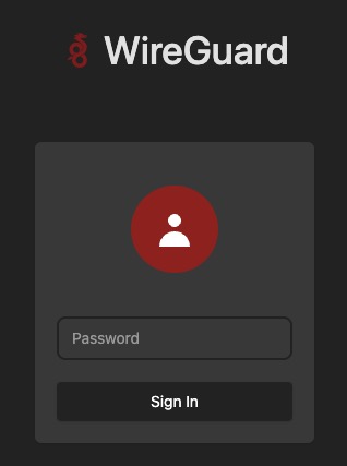 Wg-Easy login screen