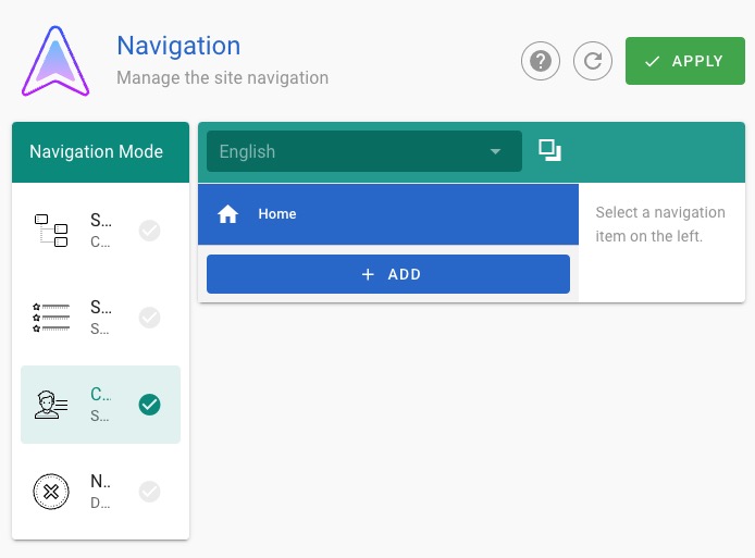 Wikijs navigation screen
