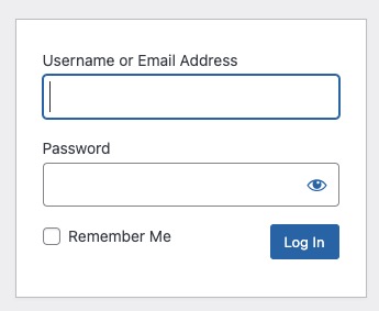 WooCommerce login screen