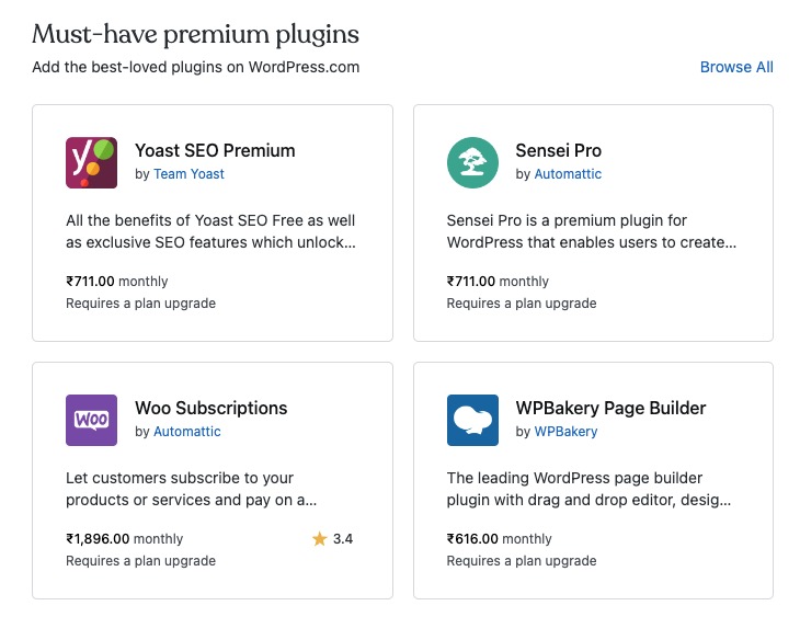 WooCommerce plugins screen