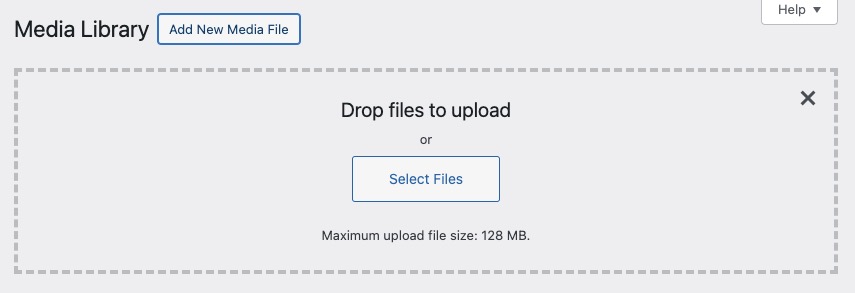Wordpress media screen