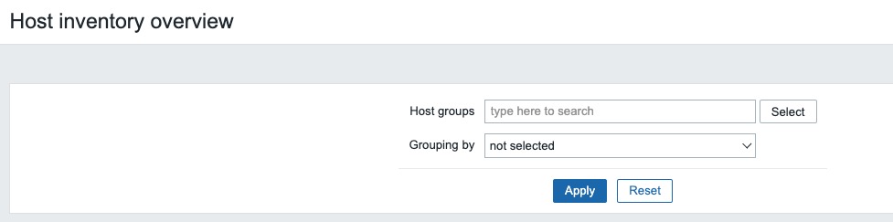 Zabbix inventory screen