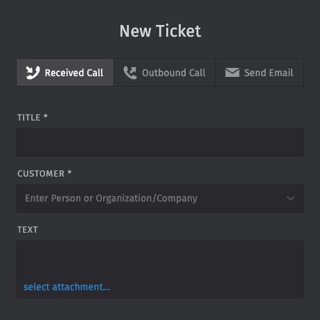 Zammad ticket screen