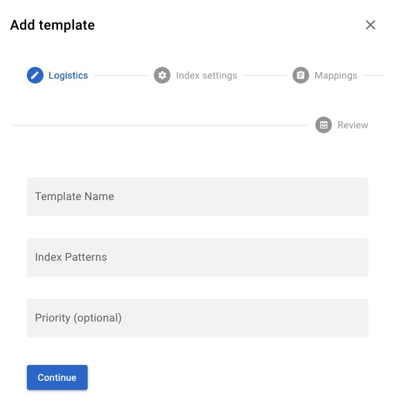 Zinc Search template screen